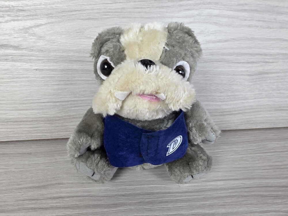 Vtg Promotional Bulldog Plush w Blue Vest EMC Insurance SU22